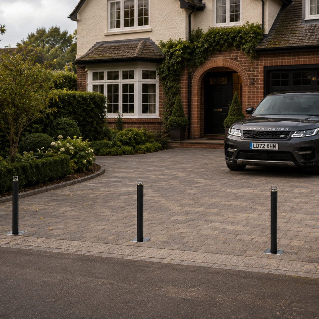 Photo of Security Bollards Protecting Driveway